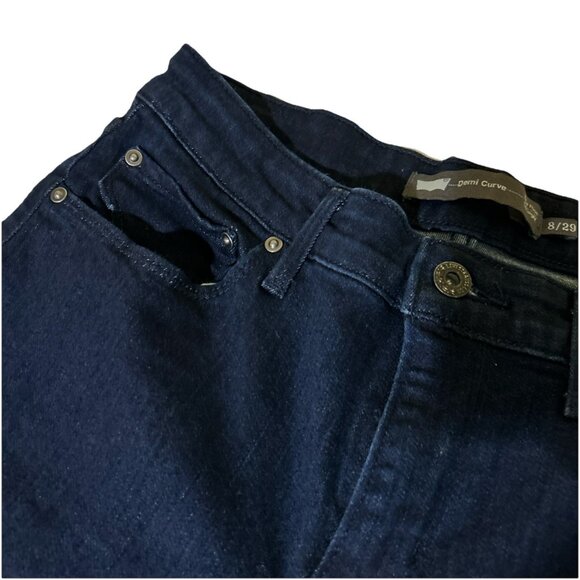 Levis Demi Curve Classic Boot Cut Jeans Womens Size 8 29 Dark Wash Denim - Picture 3 of 8